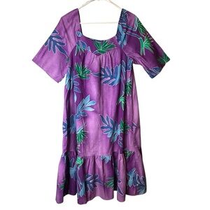 Hilo Hattie Vintage Floral Hawaiian Muumuu Luau Tropical Dress Resort Beach S